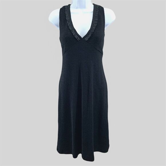 Y2K Byer Too Babydoll Dress Size M Black Ruffle Trim Whimsigoth Darkfairy Witchy - Picture 1 of 9